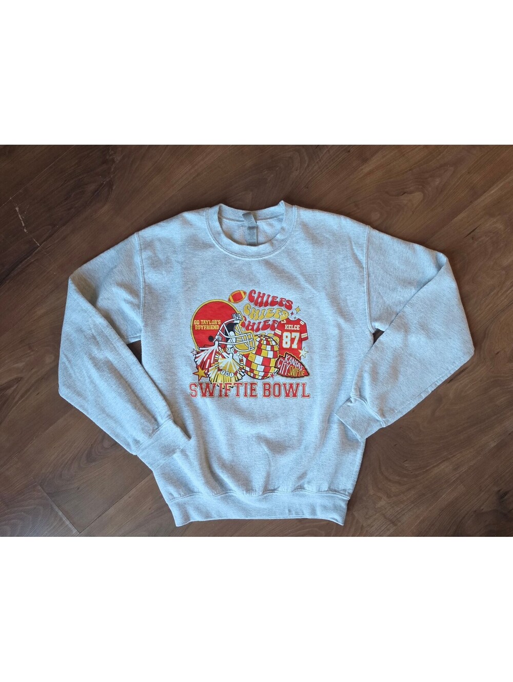 Vintage Kansas City Chiefs Swiftie Bowl Crewneck Sweatshirt Gray, sz Small, 244